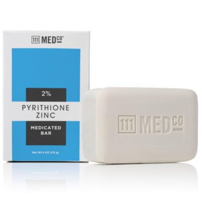 111 MEDCO Pyrithione Zinc 2% medicated soap bar with blue and white box